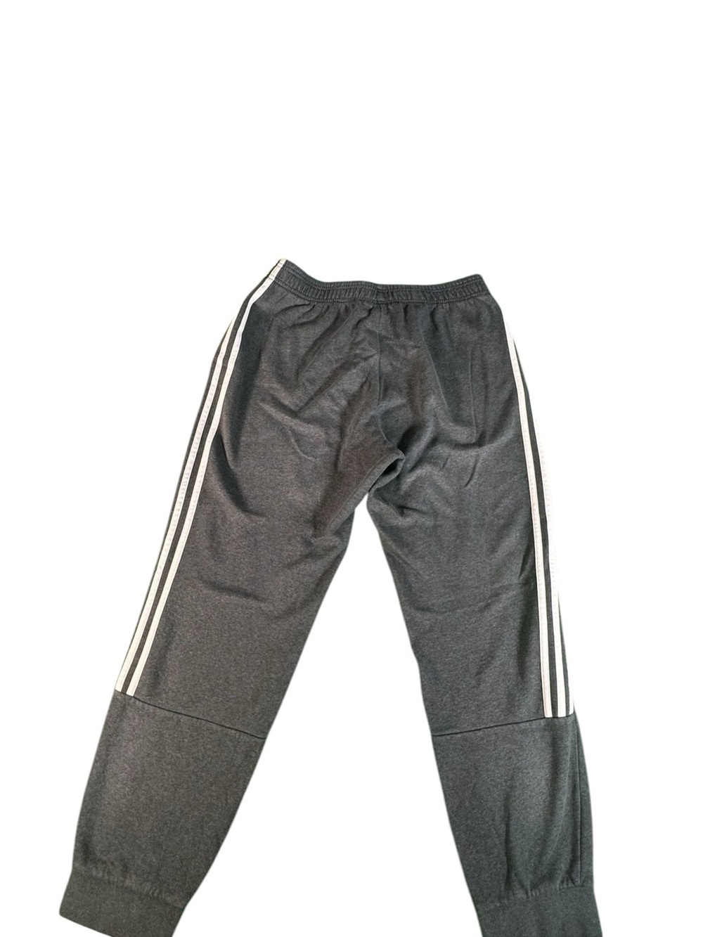 Adidas Men's Jogger Sweatpants Gray 3 Stripe Fleece Lined Athletic Pants Large - Picture 9 of 11